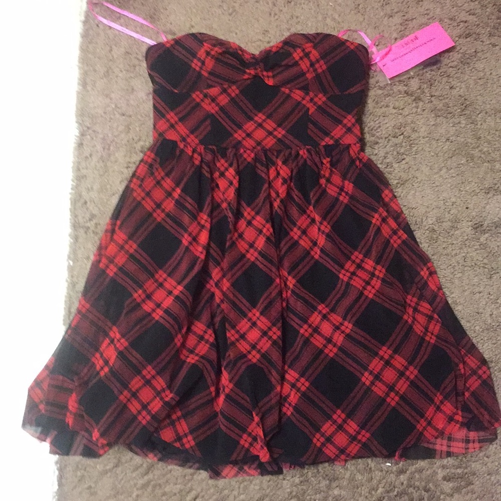 Plaid Chiffon Skater Dress